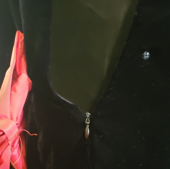 🔥SALE🔥Ann Taylor Vintage Black Velvet Red Bow Dress 6 - Picture 7 of 12